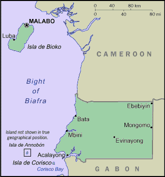 Equatorial Guinean or Equatoguinean Map