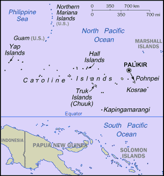 Micronesian; Chuukese, Kosraen(s), Pohnpeian(s), Yapese Map
