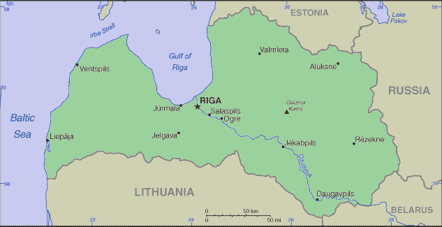 a map of latvia. Latvian Clickable Map