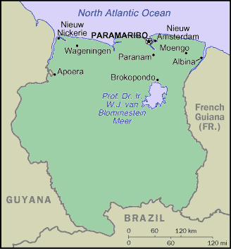 Surinamese Map