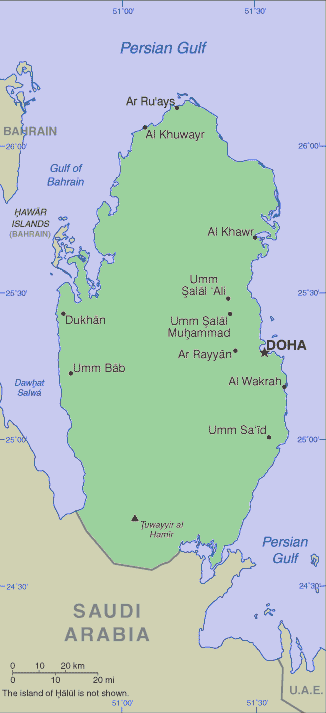 The Map Of Qatar. Qatari Clickable Map