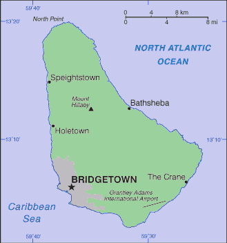 Barbadian or Bajan (colloquial) Map