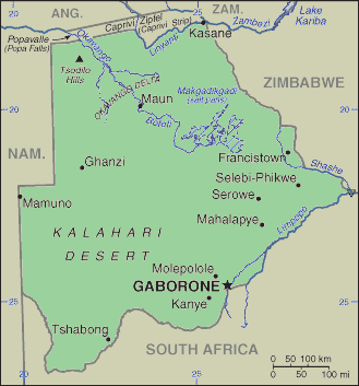 Motswana (singular), Batswana (plural) Map