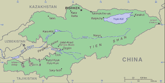 Kyrgyzstani Map