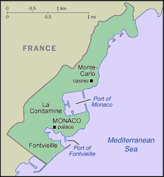 Monegasque or Monacan Map