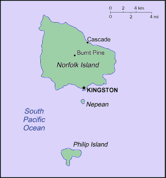 Norfolk Islander(s) Map
