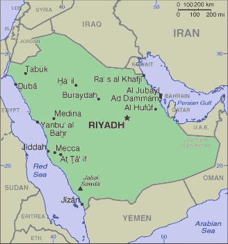 Saudi or Saudi Arabian Map