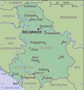 Serbian; Montenegrin Map